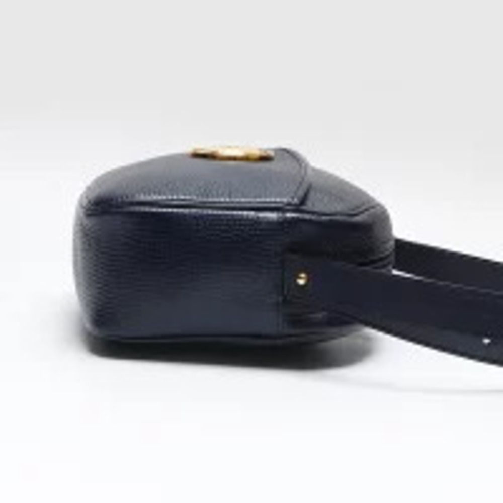 Christian Dior CD Oval Logo Plate Shoulder Bag Navy Blue - Picture 5 of 13